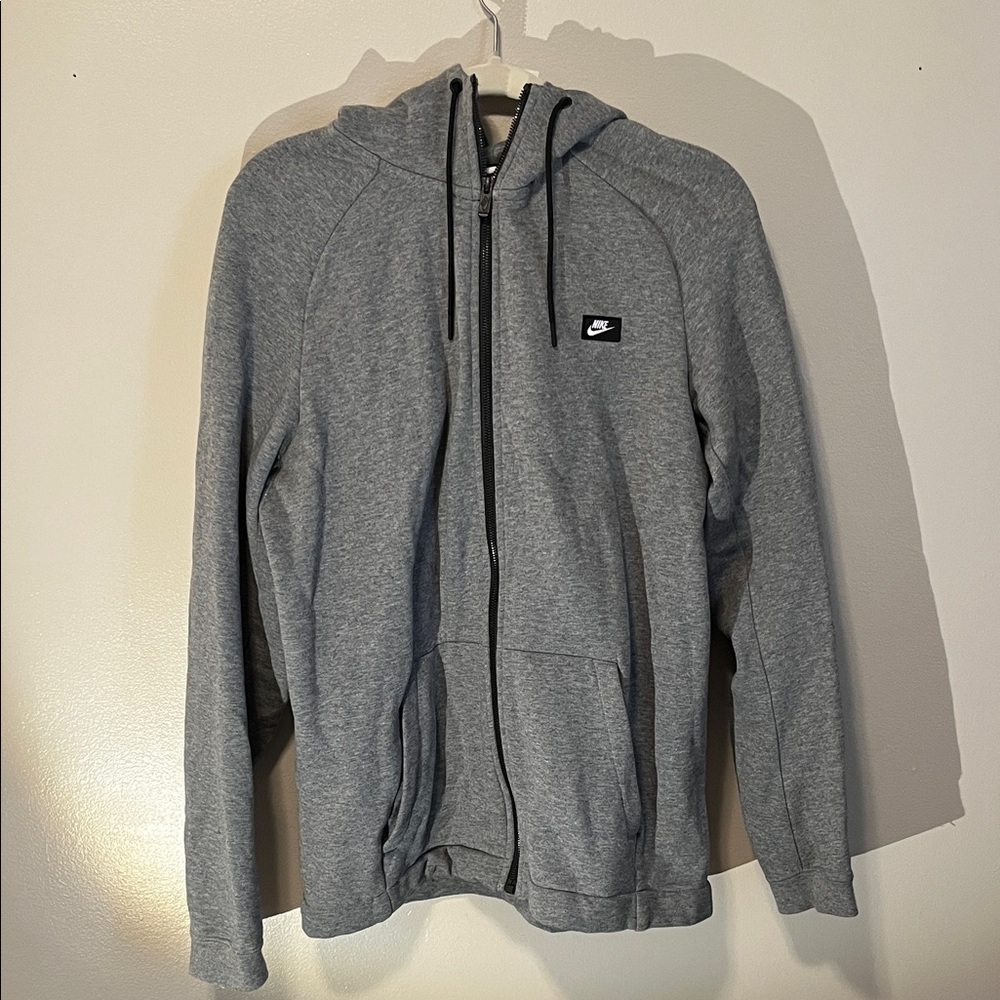 Nike Men's Zip-Up Gray HOODIE
